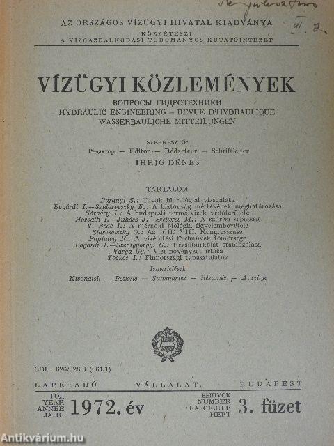 Vízügyi Közlemények 1972/3.