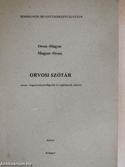 Orosz-magyar/magyar-orosz orvosi szótár