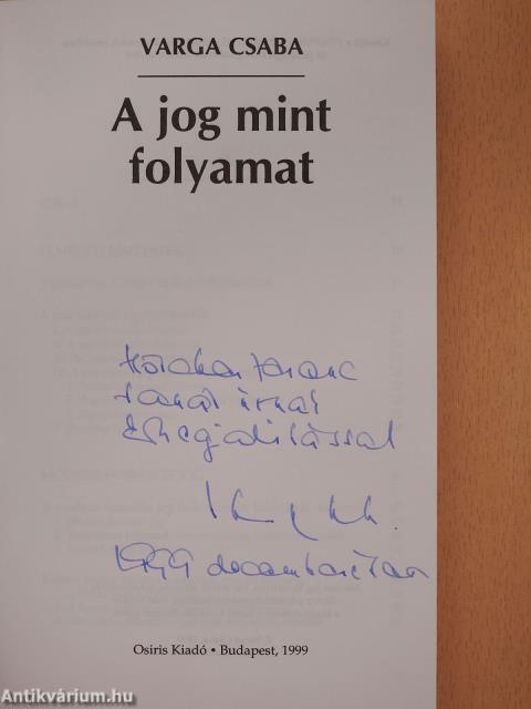 A jog mint folyamat (dedikált példány)