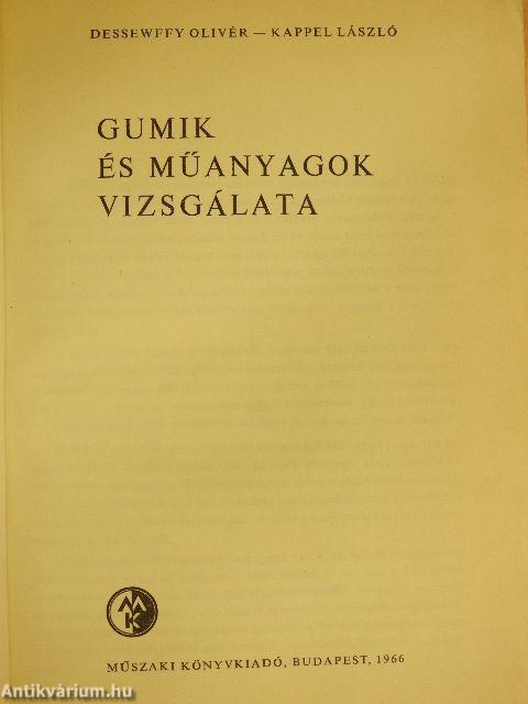 Gumik és műanyagok vizsgálata