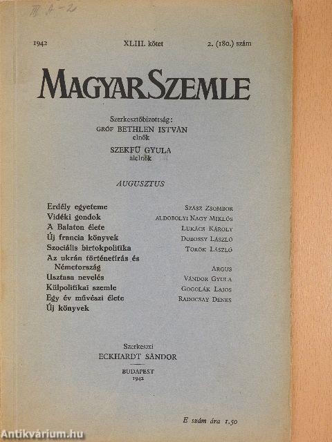 Magyar Szemle 1942. augusztus