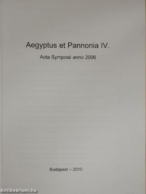 Aegyptus et Pannonia IV.