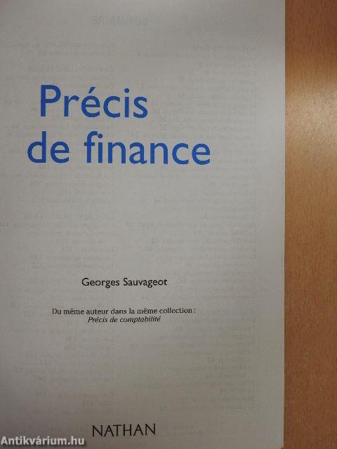 Précis de finance