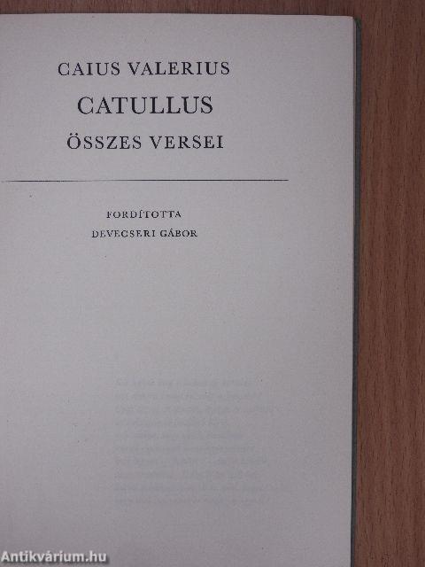 Caius Valerius Catullus összes versei