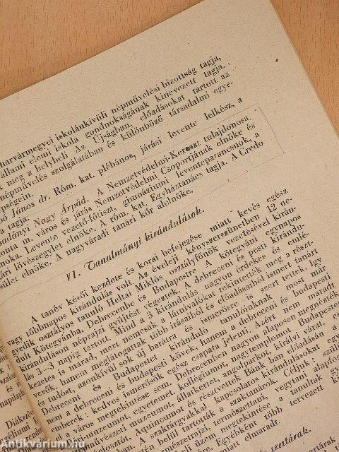 A nagyszalontai M. Kir. Áll. Arany János Gimnázium évkönyve az 1943-44. tanévről