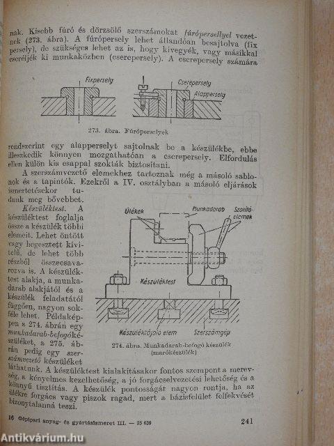 Gépipari anyag- és gyártásismeret III.