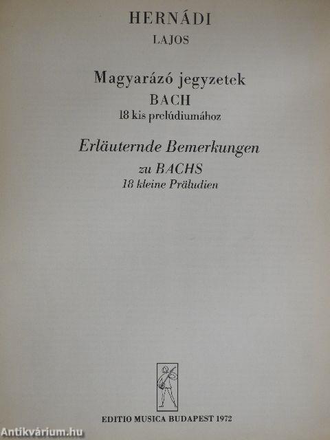 Magyarázó jegyzetek Bach 18 kis prelúdiumához