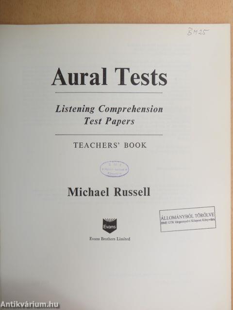 Aural Tests - Teachers' Book