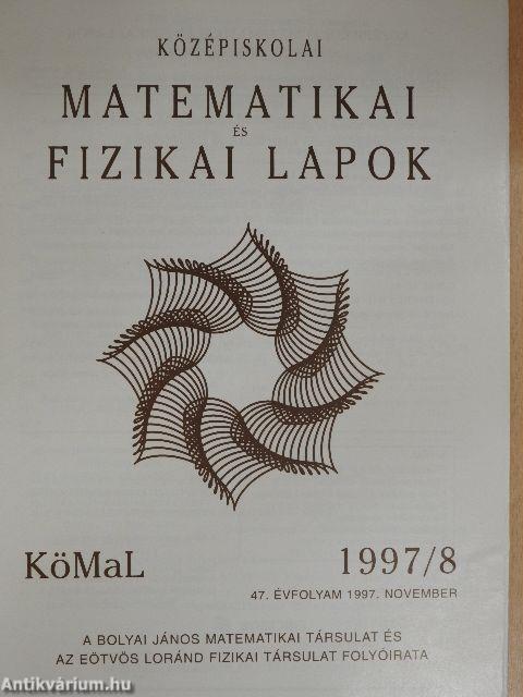 Középiskolai Matematikai és Fizikai Lapok 1997. november