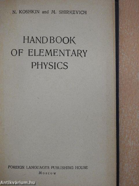 Handbook of Elementary Physics