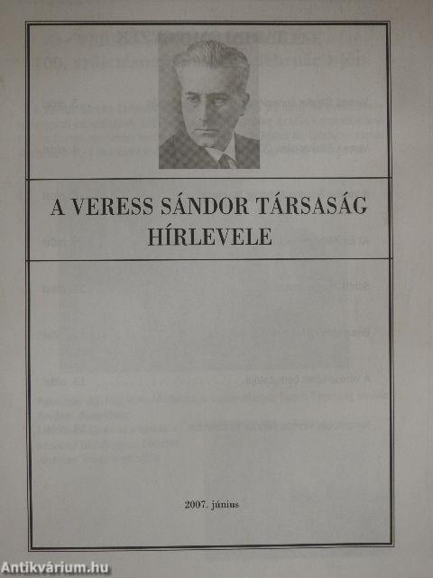 A Veress Sándor Társaság Hírlevele 2007. június