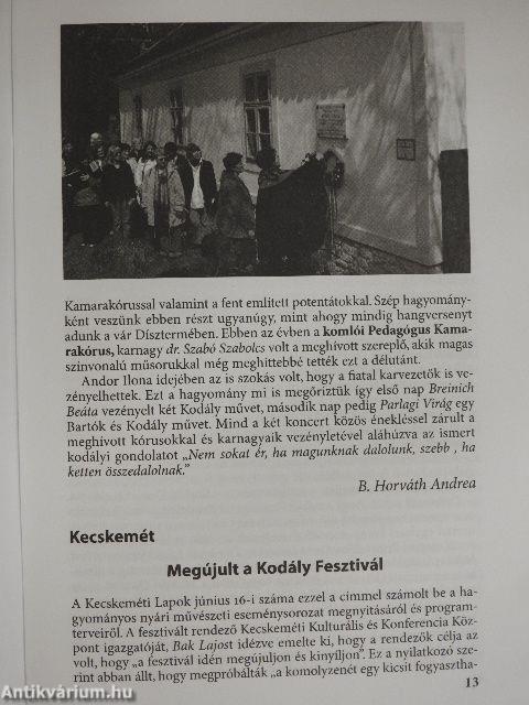 A Magyar Kodály Társaság Hírei 2010/3.