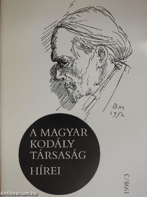 A Magyar Kodály Társaság Hírei 1998/3.