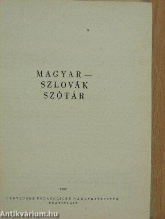 Magyar-szlovák szótár