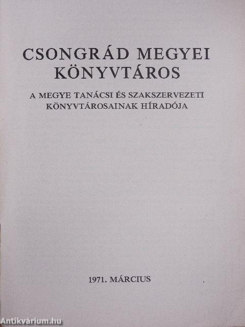 Csongrád megyei könyvtáros 1971. március