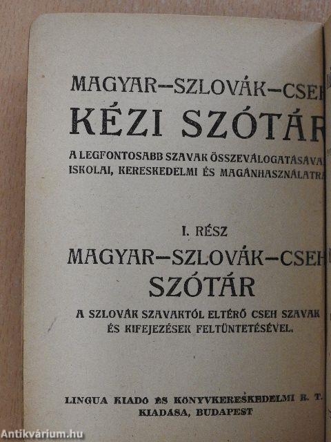 Szlovák-cseh-magyar és magyar-szlovák-cseh zsebszótár I-II.