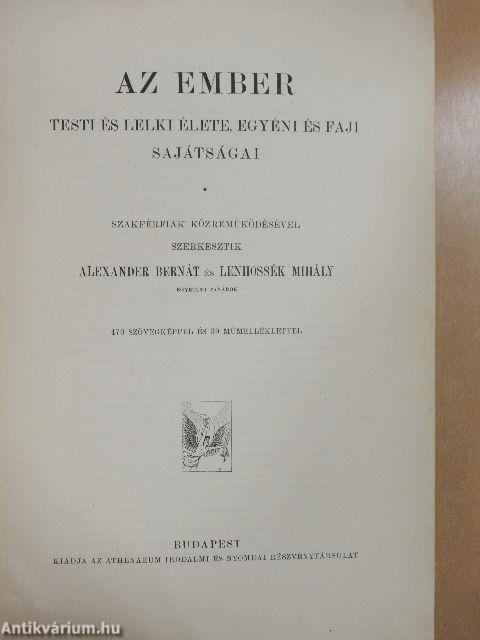 Az ember testi és lelki élete, egyéni és faji sajátságai (rossz állapotú)