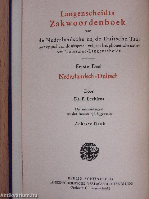 Langenscheidts Taschenwörterbuch der niederländischen und deutschen Sprache I.