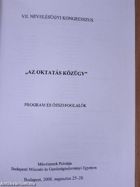 "Az oktatás közügy" - Program és összefoglalók