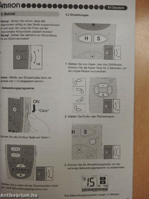 Omron E4 Tens - Instruction manual