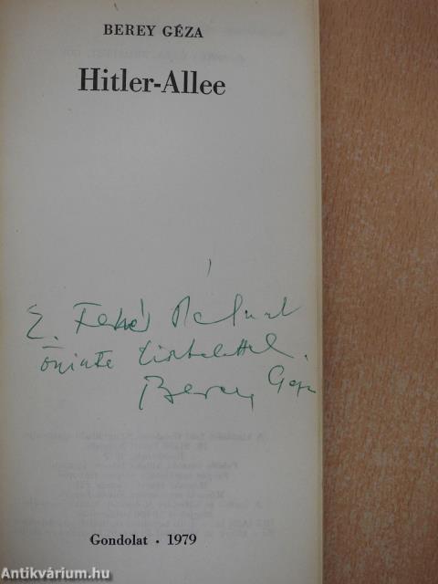 Hitler-Allee (dedikált példány)