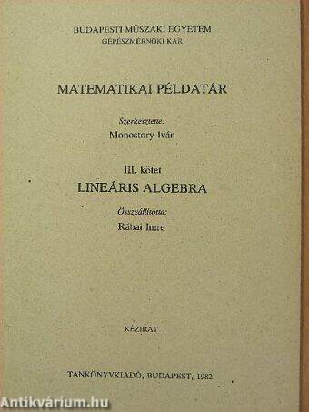 Matematikai példatár III.