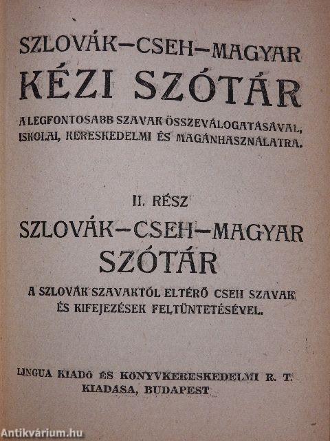 Szlovák-cseh-magyar és magyar-szlovák-cseh zsebszótár I-II.