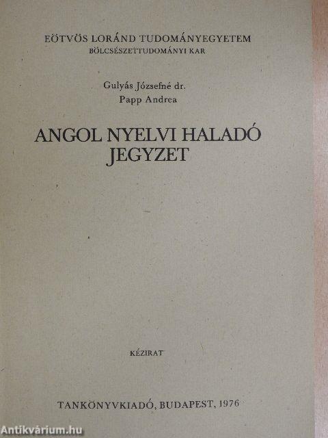 Angol nyelvi haladó jegyzet