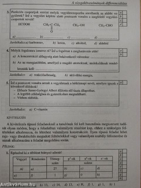 Alapműveltségi vizsga - Kémia