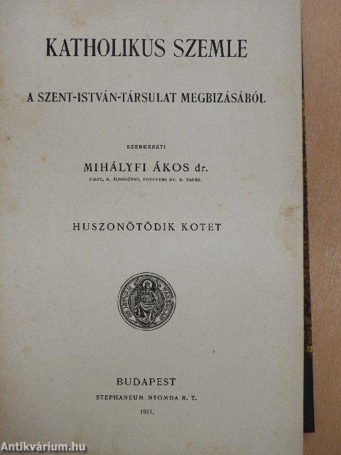 Katholikus szemle 1911. január-december 