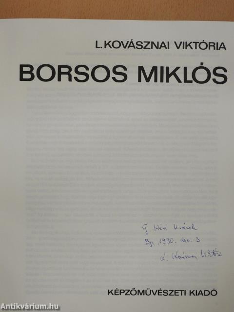 Borsos Miklós (dedikált példány)