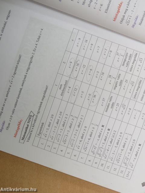 Tanulók könyve - Matematika 10. évfolyam - 1. félév