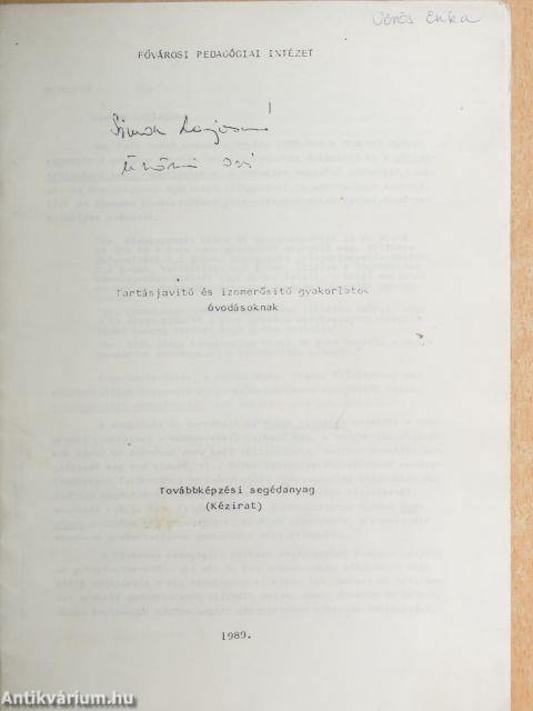 Tartásjavitó és izomerősitő gyakorlatok óvodásoknak