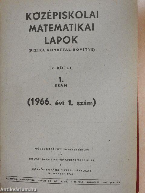 Középiskolai matematikai lapok 1966/1-10.