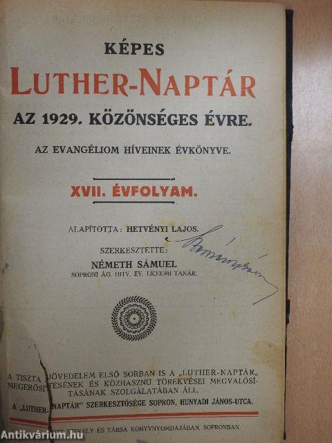 Képes Luther-naptár az 1929-30. közönséges évre