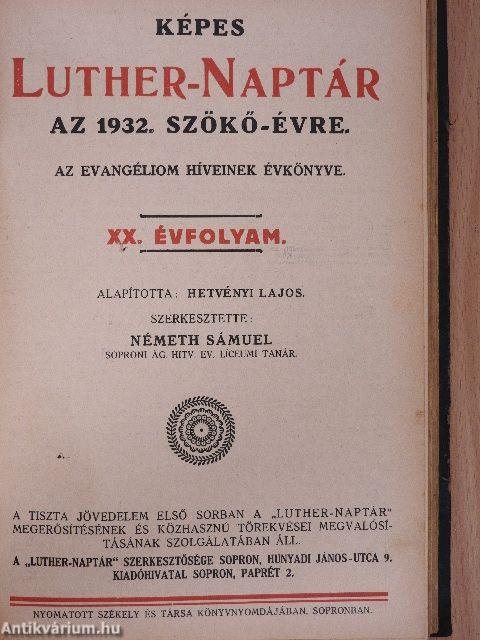 Képes Luther-naptár az 1931. közönséges évre/Képes Luther-naptár az 1932. szökő-évre