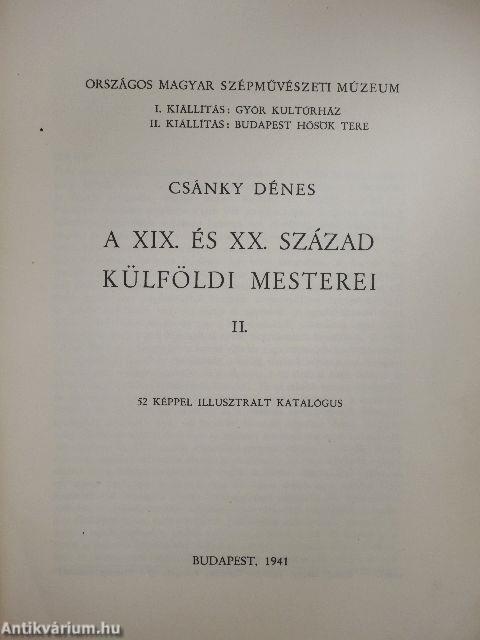 A XIX. és XX. század külföldi mesterei II.