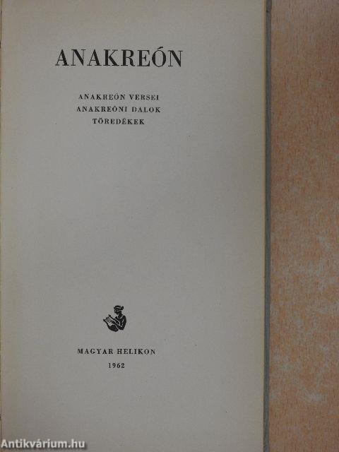 Anakreón versei/Anakreóni dalok/Töredékek