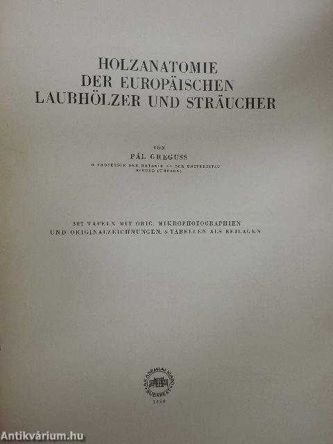 Holzanatomie der Europäischen Laubhölzer und Sträucher