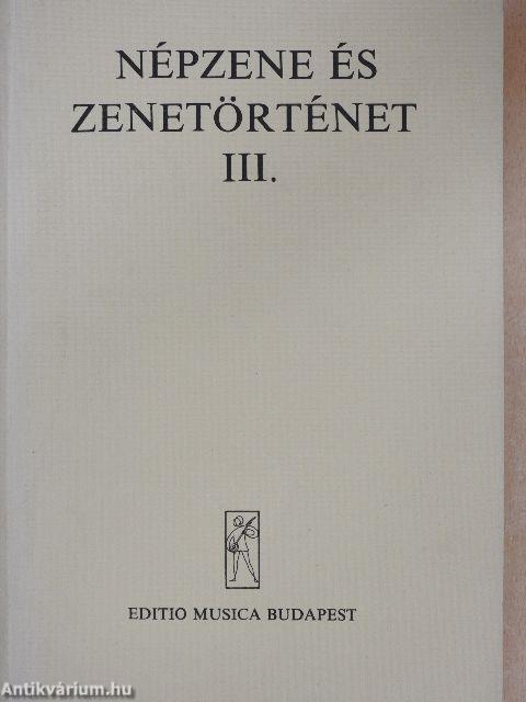 Népzene és zenetörténet III.