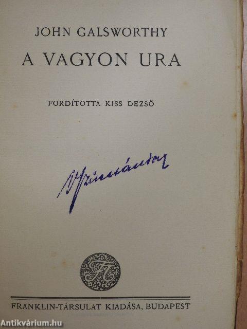 A vagyon ura