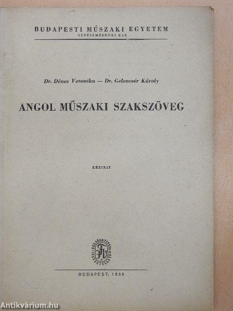 Angol műszaki szakszöveg