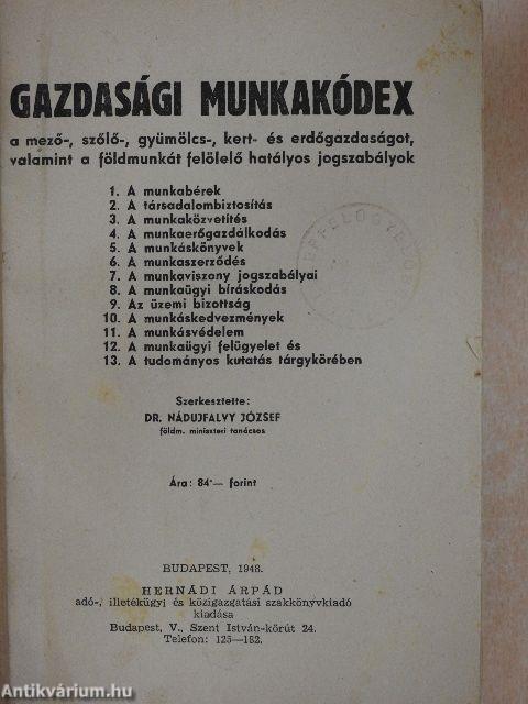 Gazdasági munkakódex