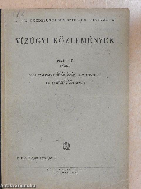 Vízügyi közlemények 1953/I.