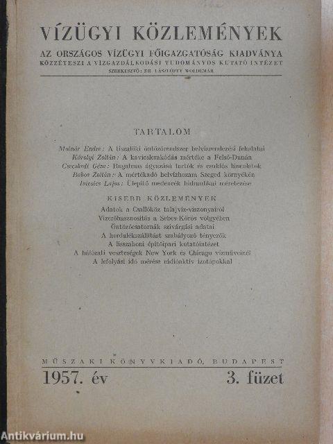 Vízügyi közlemények 1957/3.