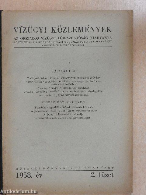 Vízügyi Közlemények 1958/2.