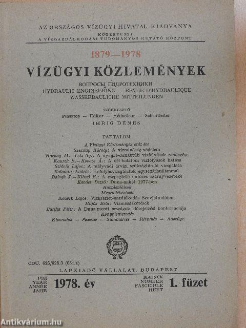 Vízügyi Közlemények 1978/1-4.