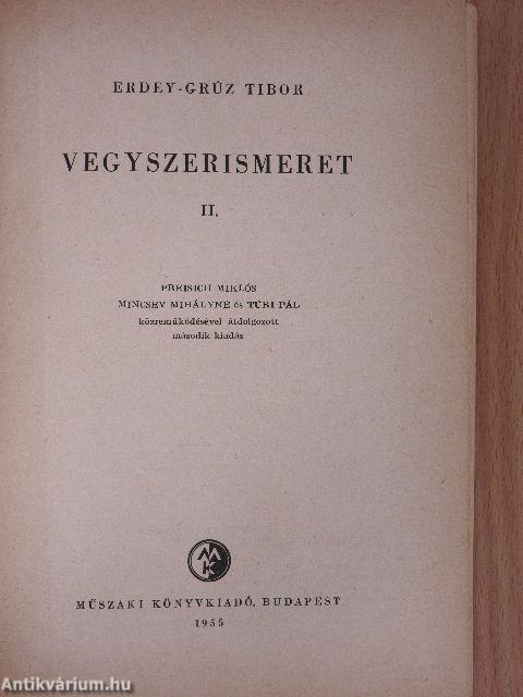 Vegyszerismeret II.