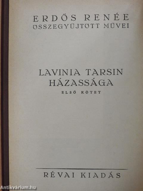 Lavinia Tarsin házassága I-II. (aláírt példány)