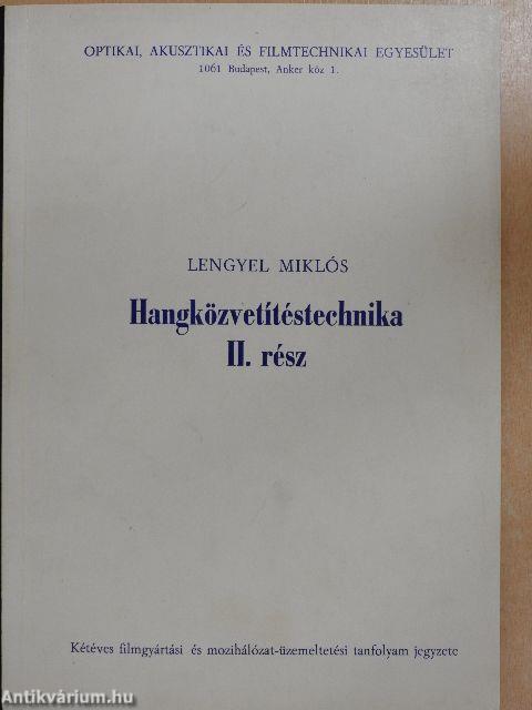 Hangközvetítéstechnika II. (töredék)